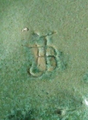 J B Owens Pottery Matte Green Match Safe Wall Pocket