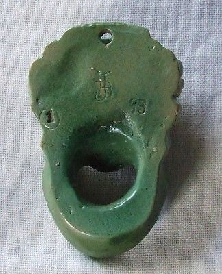 J B Owens Pottery Matte Green Match Safe Wall Pocket