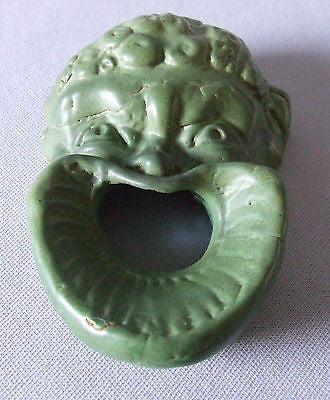 J B Owens Pottery Matte Green Match Safe Wall Pocket