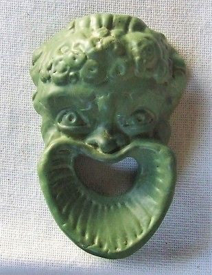 J B Owens Pottery Matte Green Match Safe Wall Pocket