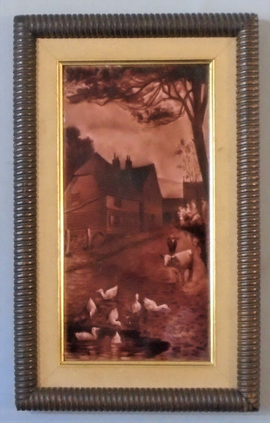 Sherwin Cotton Tile Farm Scene Bungalow Bill Antique