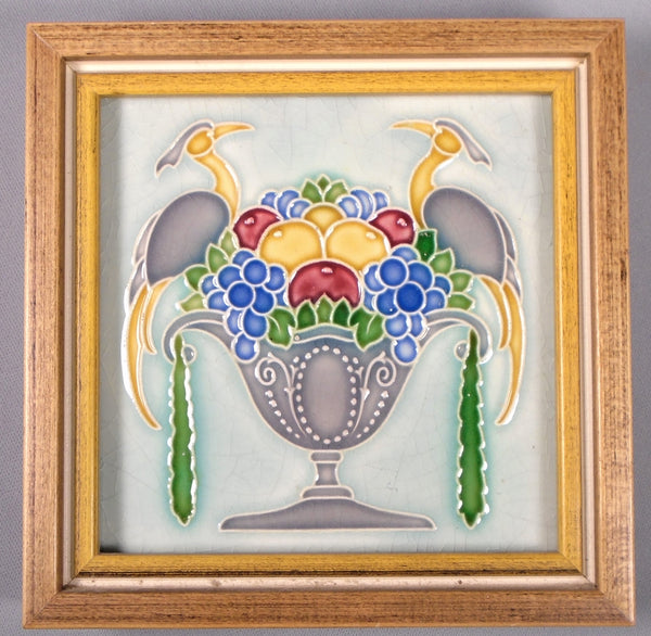 German Jugendstil Tile by NSTG Grohn Bungalow Bill Antique