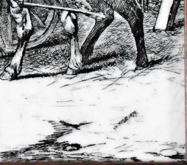 Minton Transfer Tile Farm Animals William Wise Bungalow Bill Antique