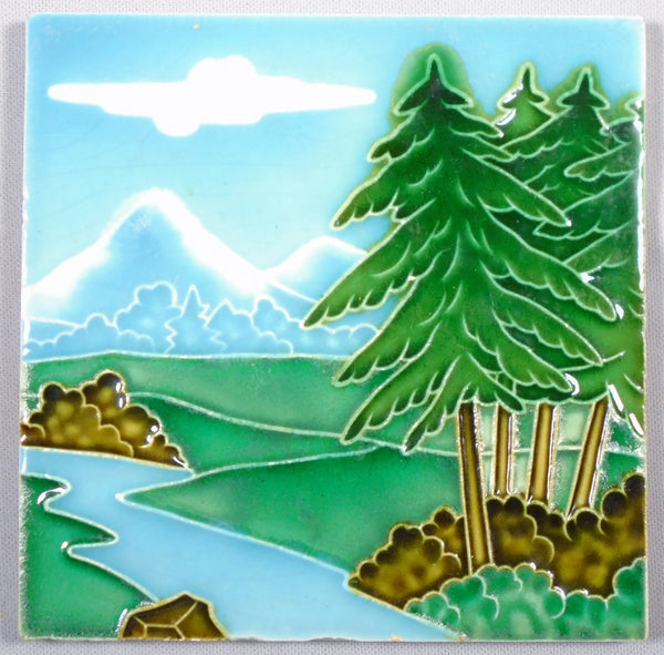 Le Glaive Tile Landscape Bungalow Bill Antique