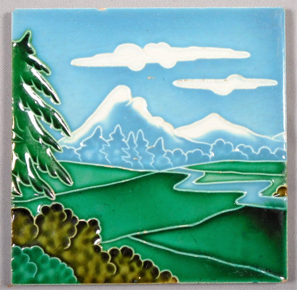 Le Glaive Tile Landscape Bungalow Bill Antique