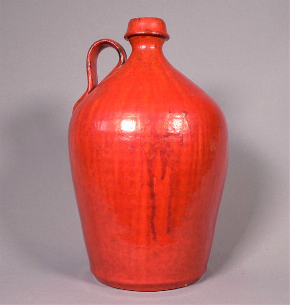 Chrome Red Candle Jug by Smithfield Pottery North Carolina Bungalow Bill