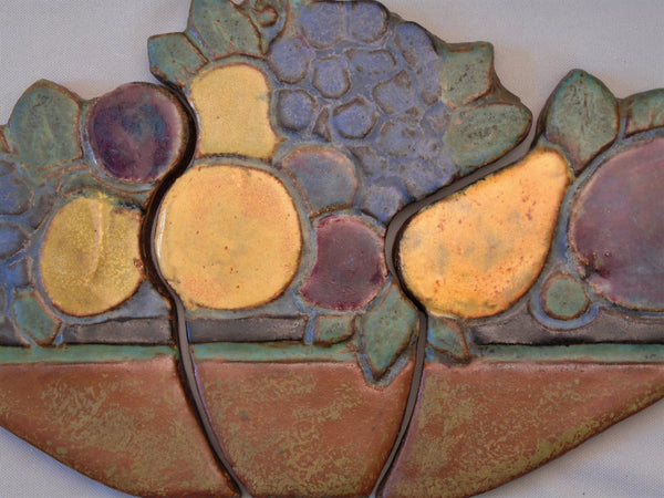 Solon and Schemmel Tile Co Arts & Crafts Panel of a Bowl of Fruit Bungalow Bill Antique