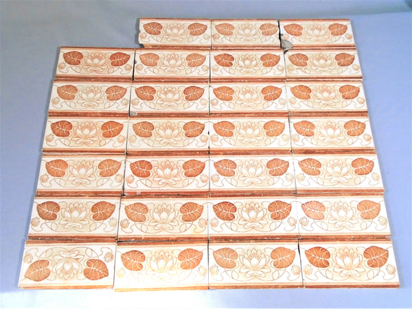Le Glaive Waterlily Border Tile Bungalow Bill antique