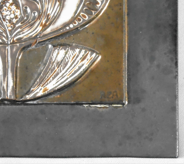 Ceramano Metallic Glaze Mid Century Modern Wall Tile Bungalow Bill Antique