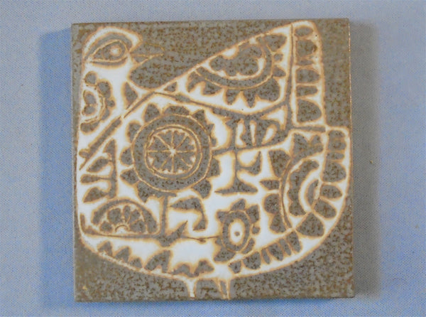Royal Copenhagen Aluminia Faience Pottery Tile Hippie Partridge Bungalow Bill Antique