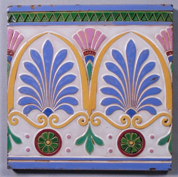 Minton Majolica Tile Bungalow Bill Antique
