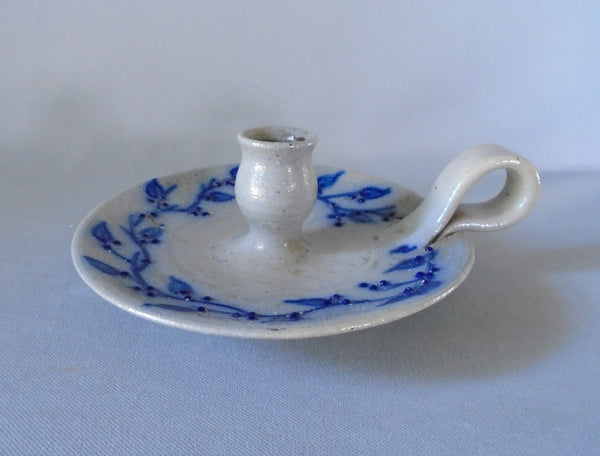 Stoneware Salt Glaze Blue Decorated Bungalow Bill Antique