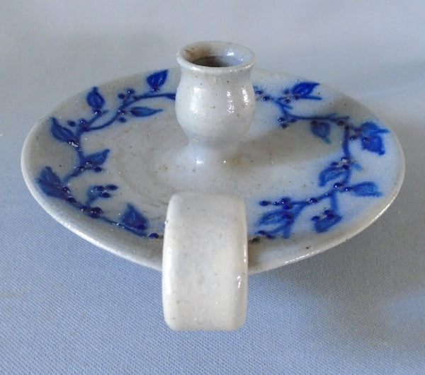 Stoneware Salt Glaze Blue Decorated Bungalow Bill Antique