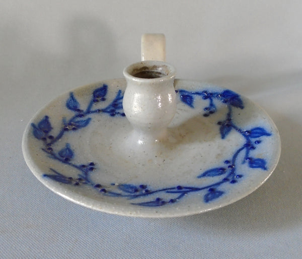 Stoneware Salt Glaze Blue Decorated Bungalow Bill Antique
