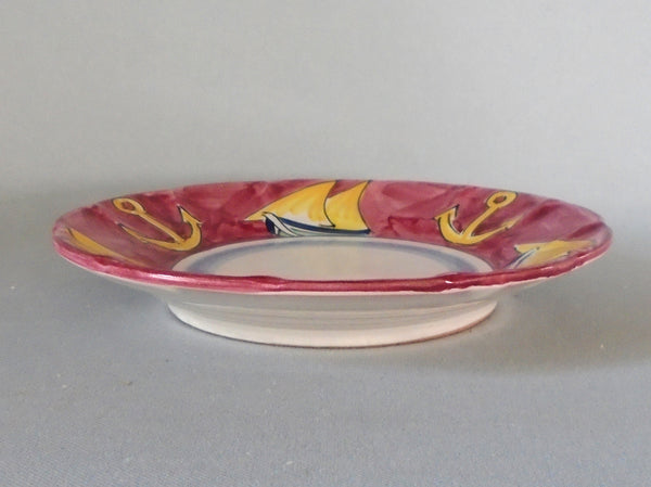 Solimene Vietri Ship Plate Bungalow Bill Antique