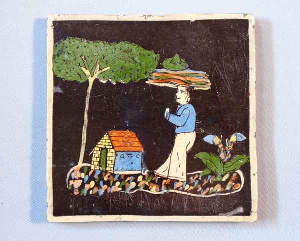 Mexican Tlaquepaque Tile Working Man Bungalow Bill Antiques