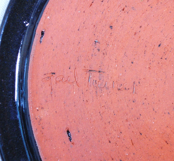 Gail Turner Mill Stone Pottery Blue Wax Resist Plate Bungalow Bill antiques