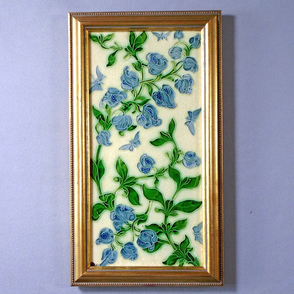 Pilkington Art Nouveau Tile Flowers and Butterflies Bungalow Bill antique