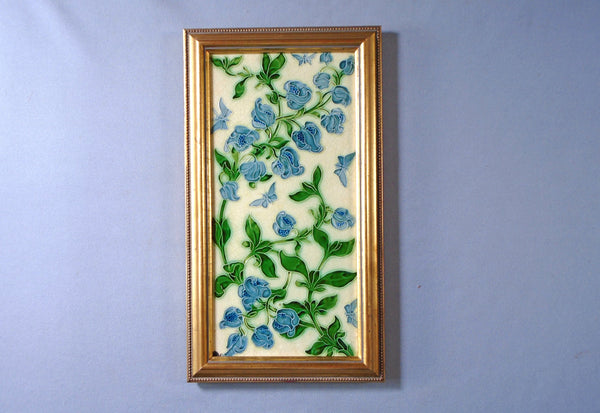 Pilkington Art Nouveau Tile Flowers and Butterflies Bungalow Bill antique