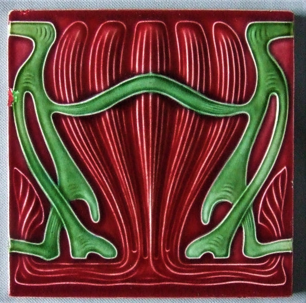 german art nouveau tile MO & PF