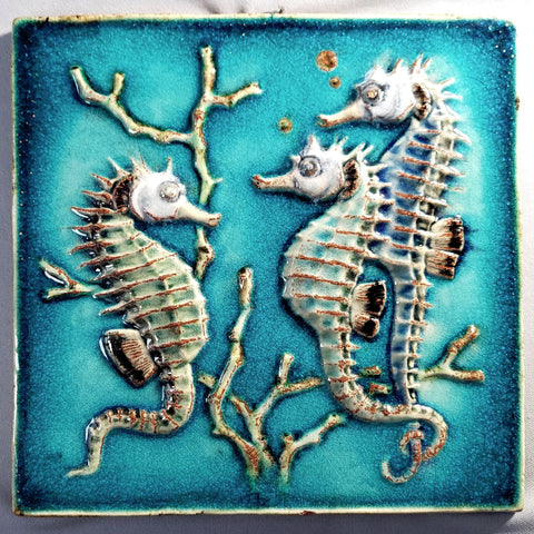 Karlsruhe Pottery Seahorses Bungalow Bill Antiques
