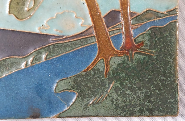 Van Briggle Pottery Tile Mountain Landscape BungalowBILL antiques