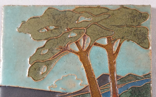 Van Briggle Pottery Tile Mountain Landscape BungalowBILL antiques