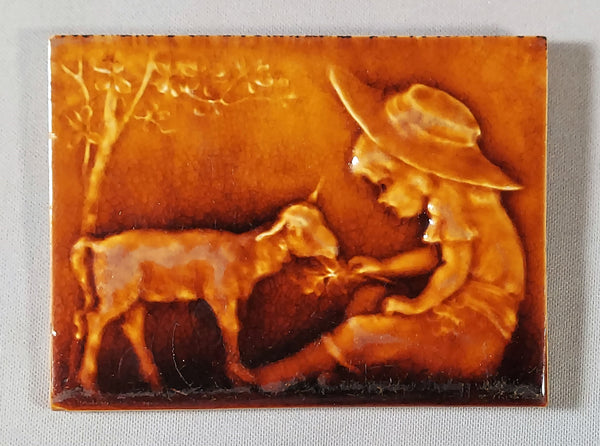 J & J G Low Art Tile Mary Had a Little Lamb BungalowBILL antiques