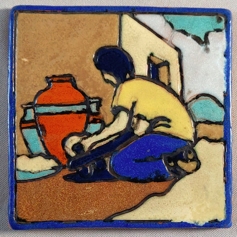 Harding Black Pottery Tile BungalowBILL Antiques