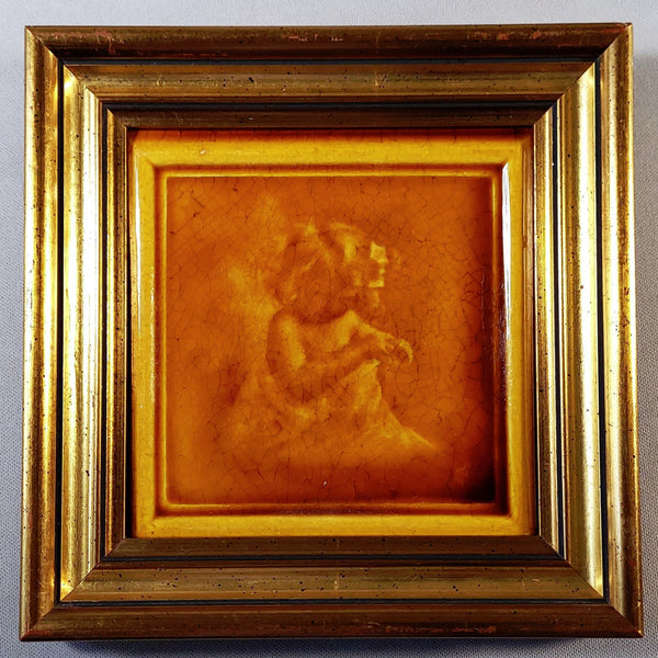 Antique Tile of a Young Girl BungalowBILL Antiques