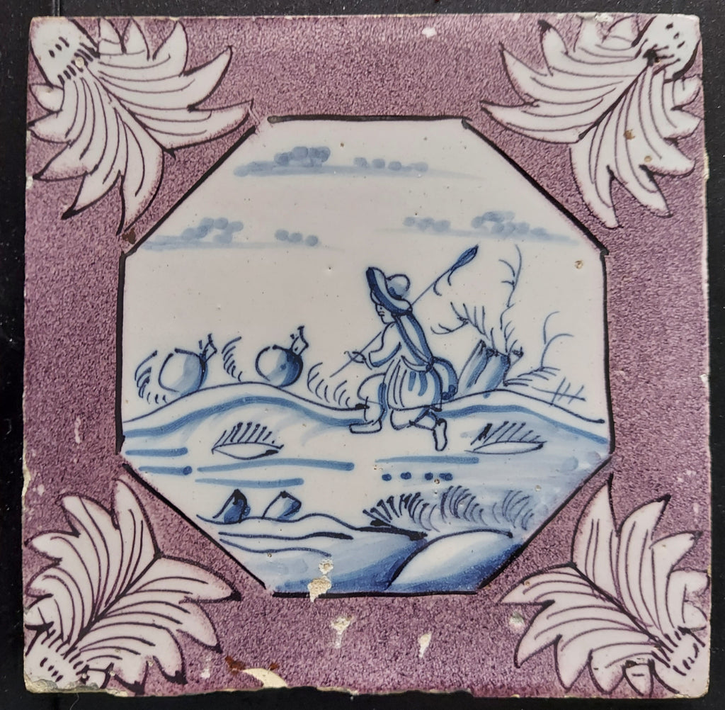 Antique 18th Century Dutch Delft Tile