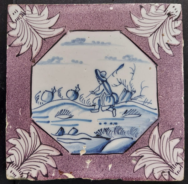 Antique 18th Century Dutch Delft Tile