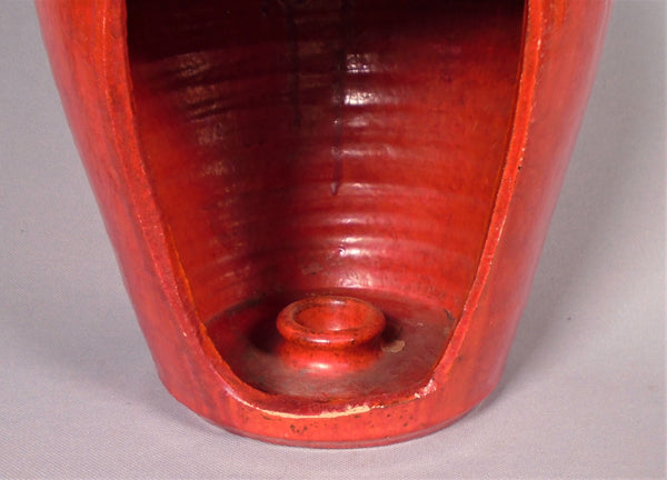 Chrome Red Candle Jug by Smithfield Pottery North Carolina Bungalow Bill