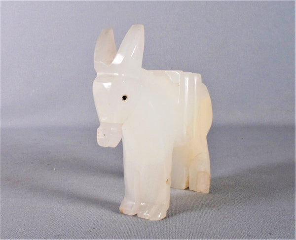 Mexican Onyx Carved Donkey or Burro Bungalow Bill Antique