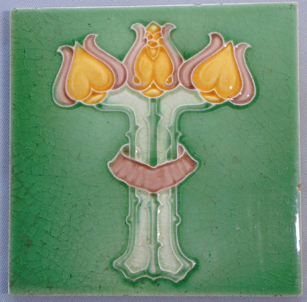 alfred Meakin Art Nouveau Tile Bungalow Bill Antique