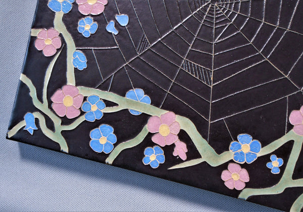 Franklin Pottery Tile Spider and Web Bungalow Bill Antique