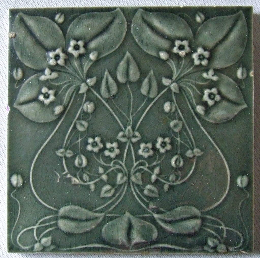 Art Nouveau Flower Tile Gilliot et Cie Heimixen Belgium Bungalow Bill
