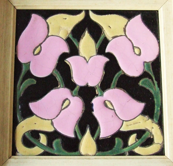 pink and black tile
